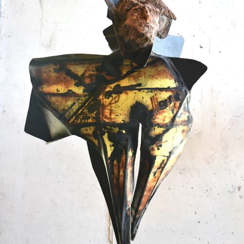 sculpture metal patiné abstraite et contemporaine de julien allegre