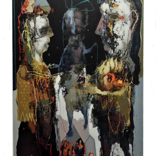 Peinture acrylique contemporaines sur l'humanité , la spiritualité, de l'artiste peintre francais jean-louis bessede