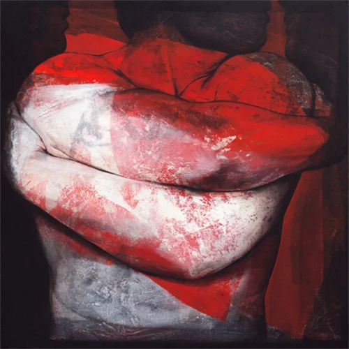 peinture contemporaine rouge acrylique sur toile d etienne gros grand format