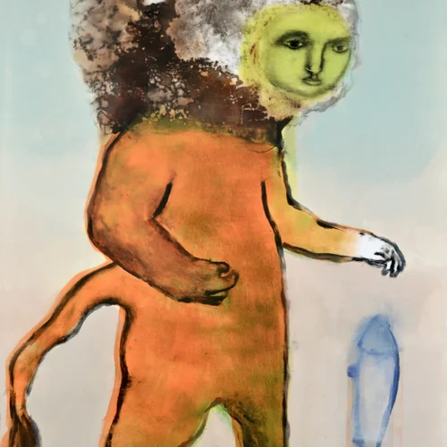 monotype en couleur sur papier oeuvre unique de melanie duchaussoy en vente dans la galerie art mourier